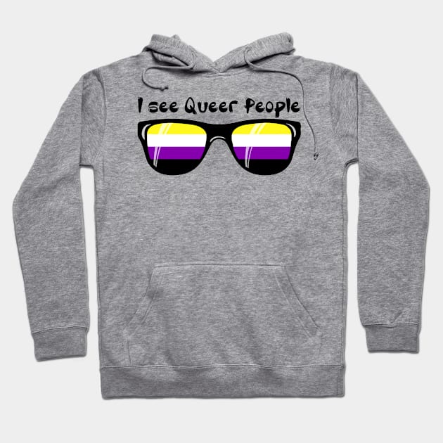 Non-Binary Sunglasses - Queer People Hoodie by Blood Moon Design